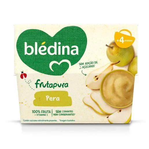 BLÉDINA Puré Fruta Pera 4x95 g