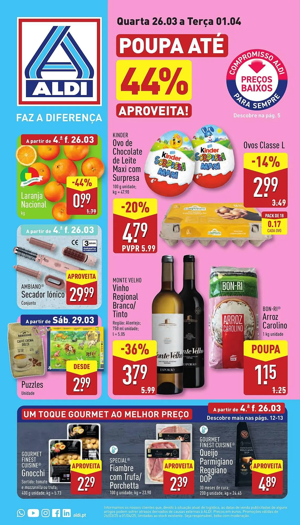 Folheto Folheto ALDI de 26 de março até 1 de abril 2025 - Pagina 1