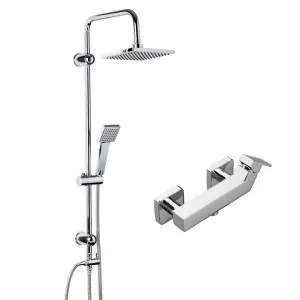 Rampa de duche com torneira de chuveiro quadrado