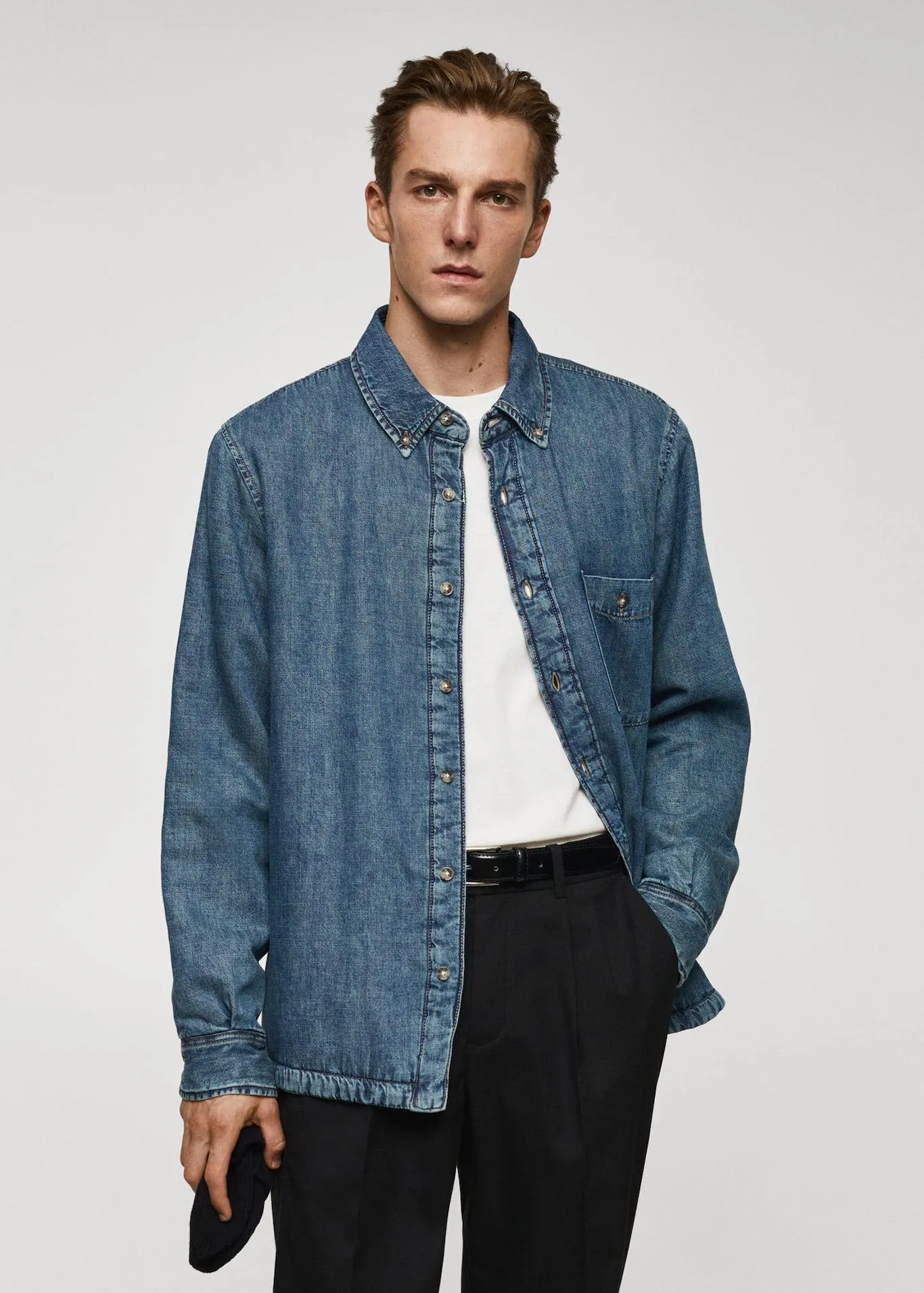 Sobrecamisa denim acolchada