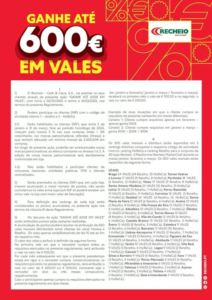 Folheto Recheio Ganhe até 600€ de 9 de janeiro até 31 de março 2025 - Pagina 1