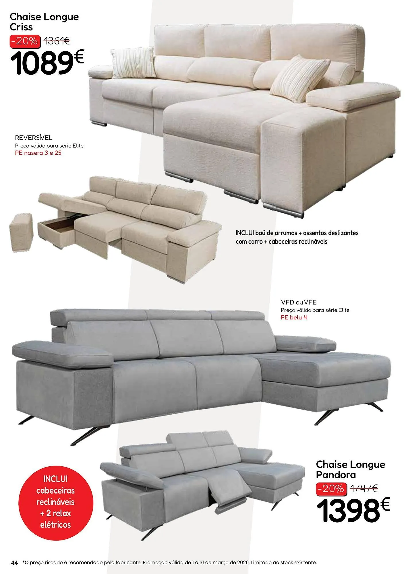 Folheto Folheto Hiper Centro do Móvel de 5 de março até 31 de março 2026 - Pagina 44