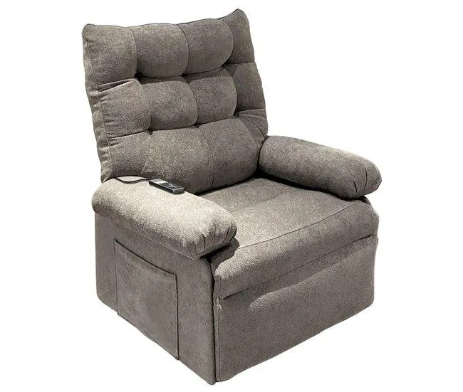 Cadeira elevatória para sala de jantar grande estilo contemporâneo em tecido cinza com função de elevação