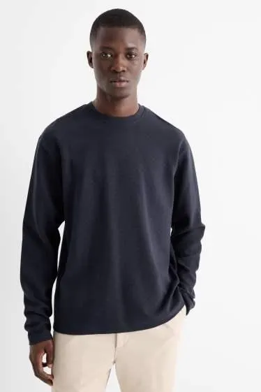 Long sleeve top - regular fit - ribbed