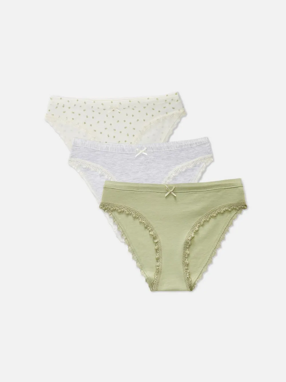 Pack 3 cuecas mini rebordo renda