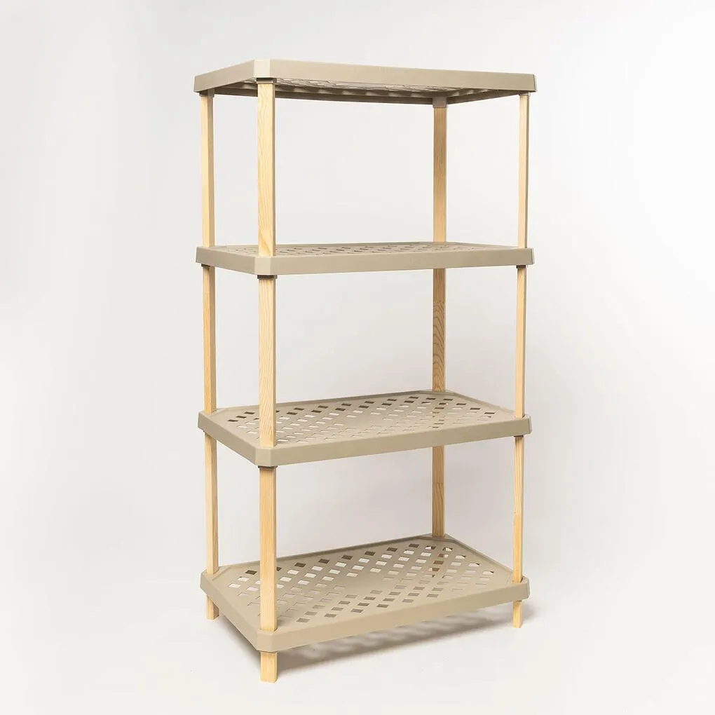 Estante retanguar com 4 níveis bege