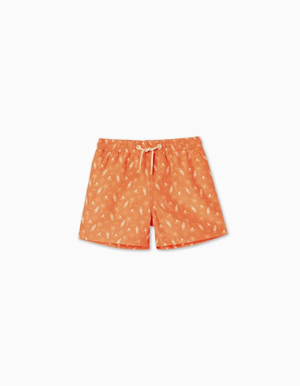 Calções de Banho Estampados, Menino, Laranja