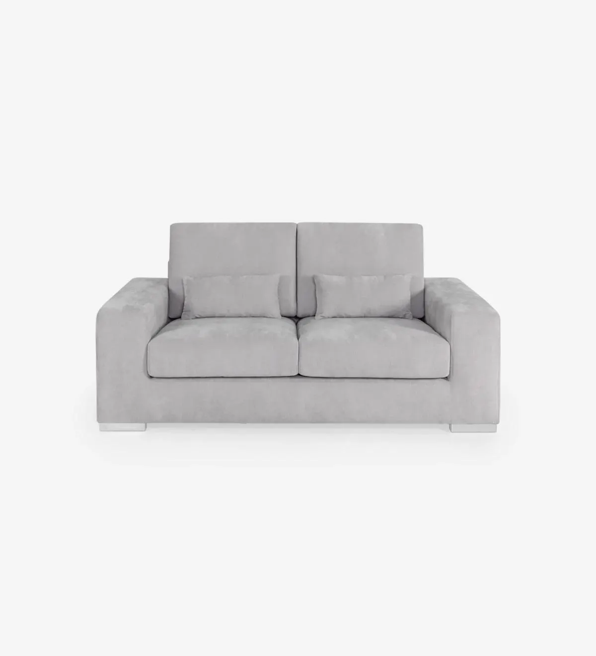Sofá Geneve 2 lugares estofado a tecido light grey, 181 cm.