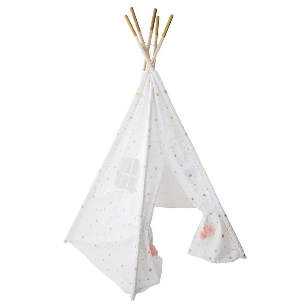 Tenda TIPI dourada e branca 130x160cm