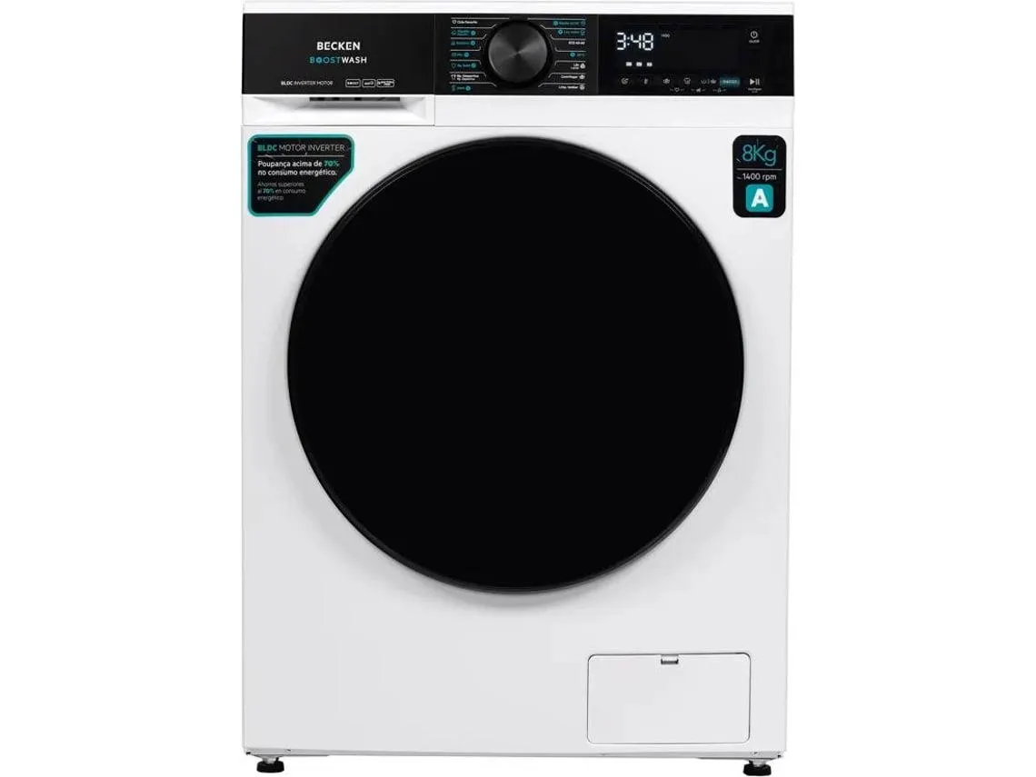 Máquina de Lavar Roupa BECKEN BOOSTWASH BWM8812WH (8 kg - 1400 rpm - Branco)