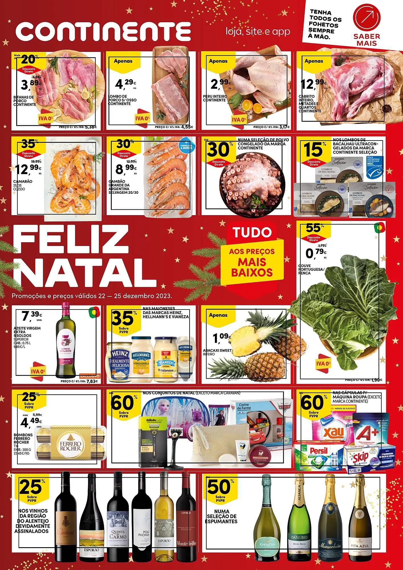 Folheto Folheto Continente Fim de Semana de 22 de dezembro até 25 de dezembro 2023 - Pagina 1