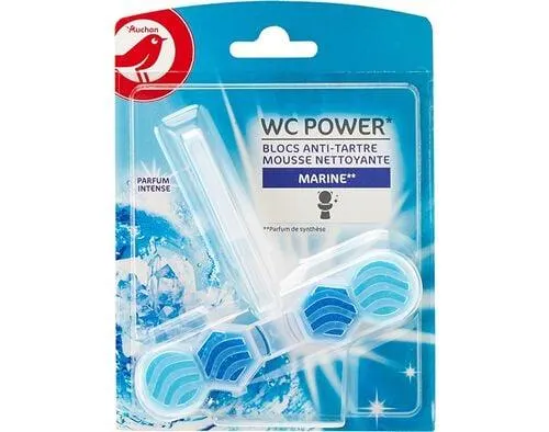 bloco auchan wc power marinho anticalcário 1un