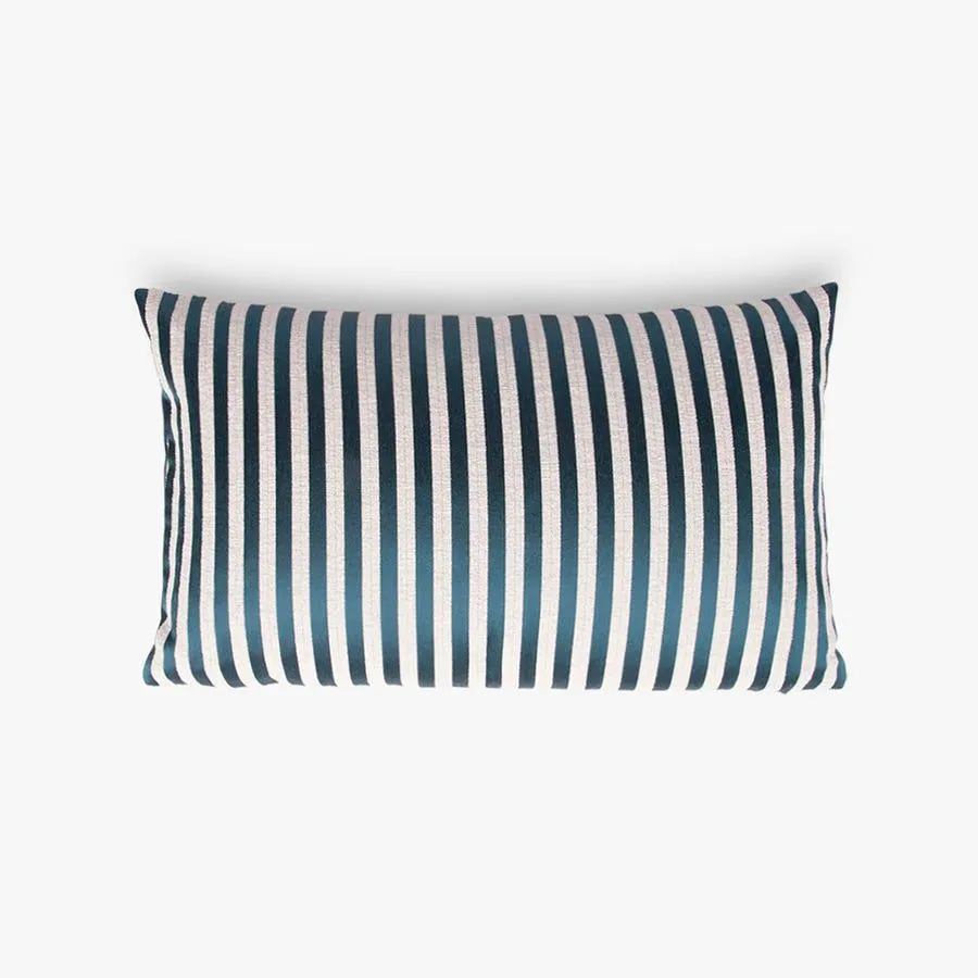 Capa de almofada risca azul petróleo 30x50cm STELLA