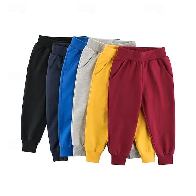 Jongens 3D Effen Kleur Broek Joggingbroeken Lente Herfst Actief Basic 100% katoen Kinderen 4 jaar + Buiten Urheilu Casual Normale pasvorm