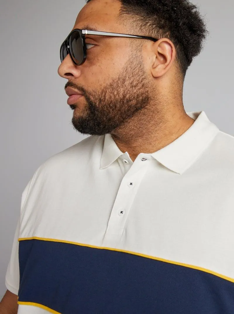 Polo de algodão efeito rugby - Branco