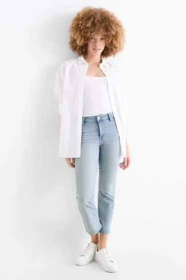 Cropped bootcut jeans - mid-rise waist