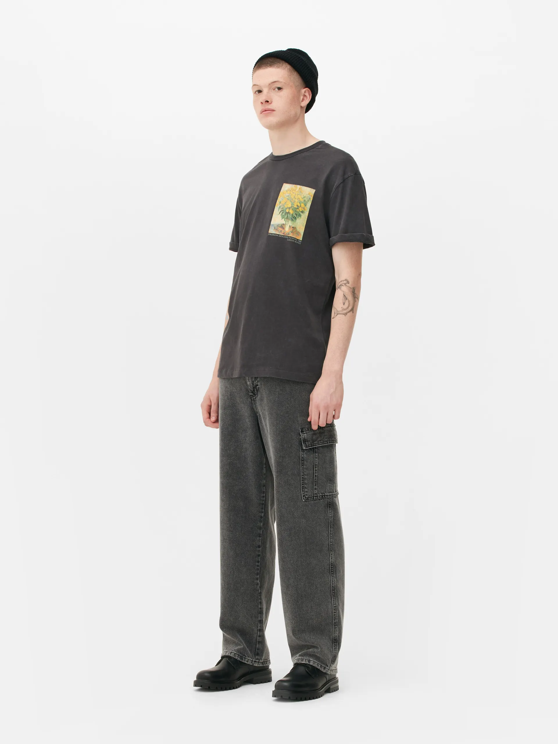 T-shirt met bloemenprint Claude Monet