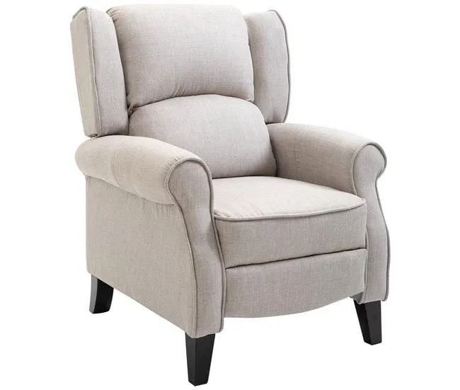 HOMCOM Poltrona Relax Com Reclinação Manual até 160° com Apoio para Pés Retrátil Esponja de Densidade Estofado em Serapilheira 77x88x102cm Cinza