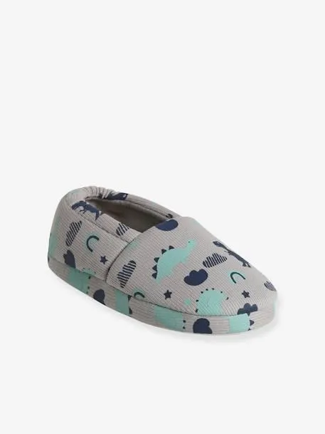 Pantufas em tecido, dinossauros, para criança - cru