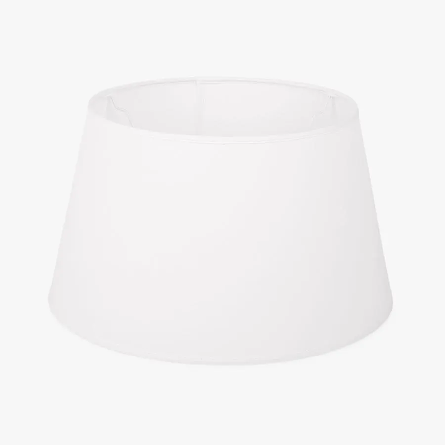 Abatjour tambor algodão branco