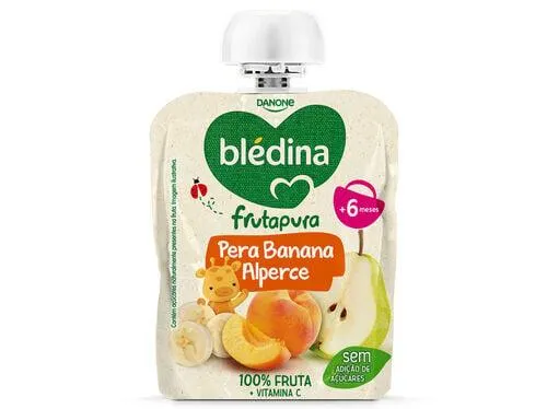 saqueta bledina 100% pêra banana e alperce 85g