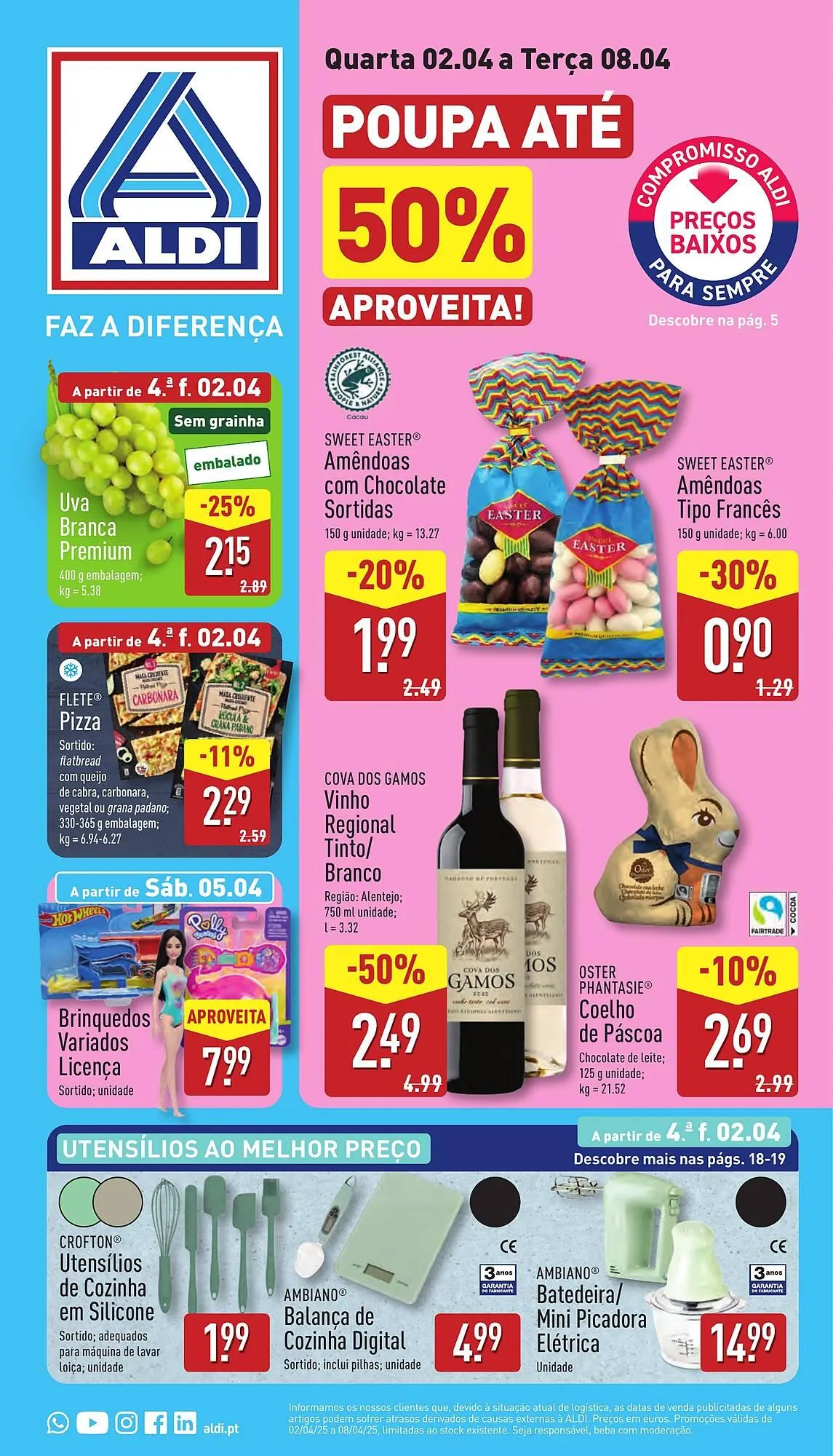 Folheto Folheto ALDI de 2 de abril até 8 de abril 2025 - Pagina 1