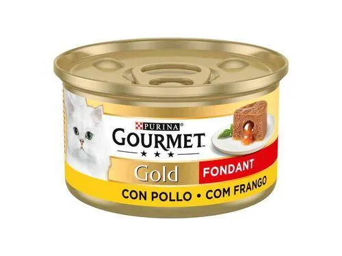comida húmida para gato gourmet gold fondant com frango 85g