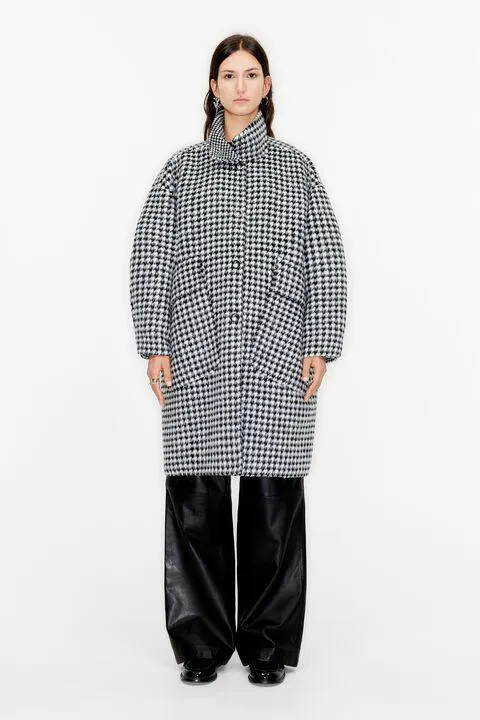 Sobretudo pano dupla face pied-de-poule