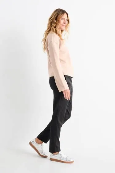 Cloth trousers - high-rise waist - tapered fit - pinstripes