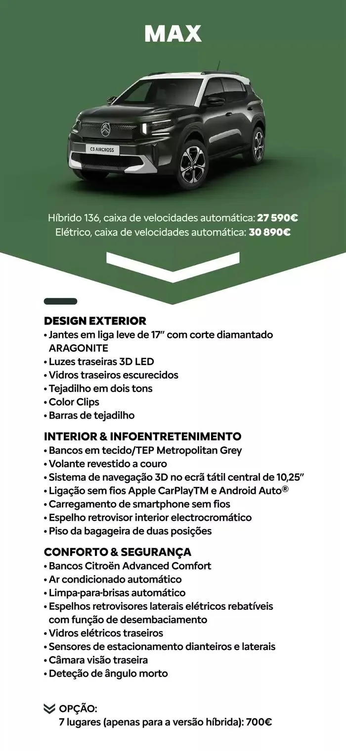 Folheto Catálogo Citroen Novo C3 Aircross de 18 de novembro até 18 de novembro 2025 - Pagina 18