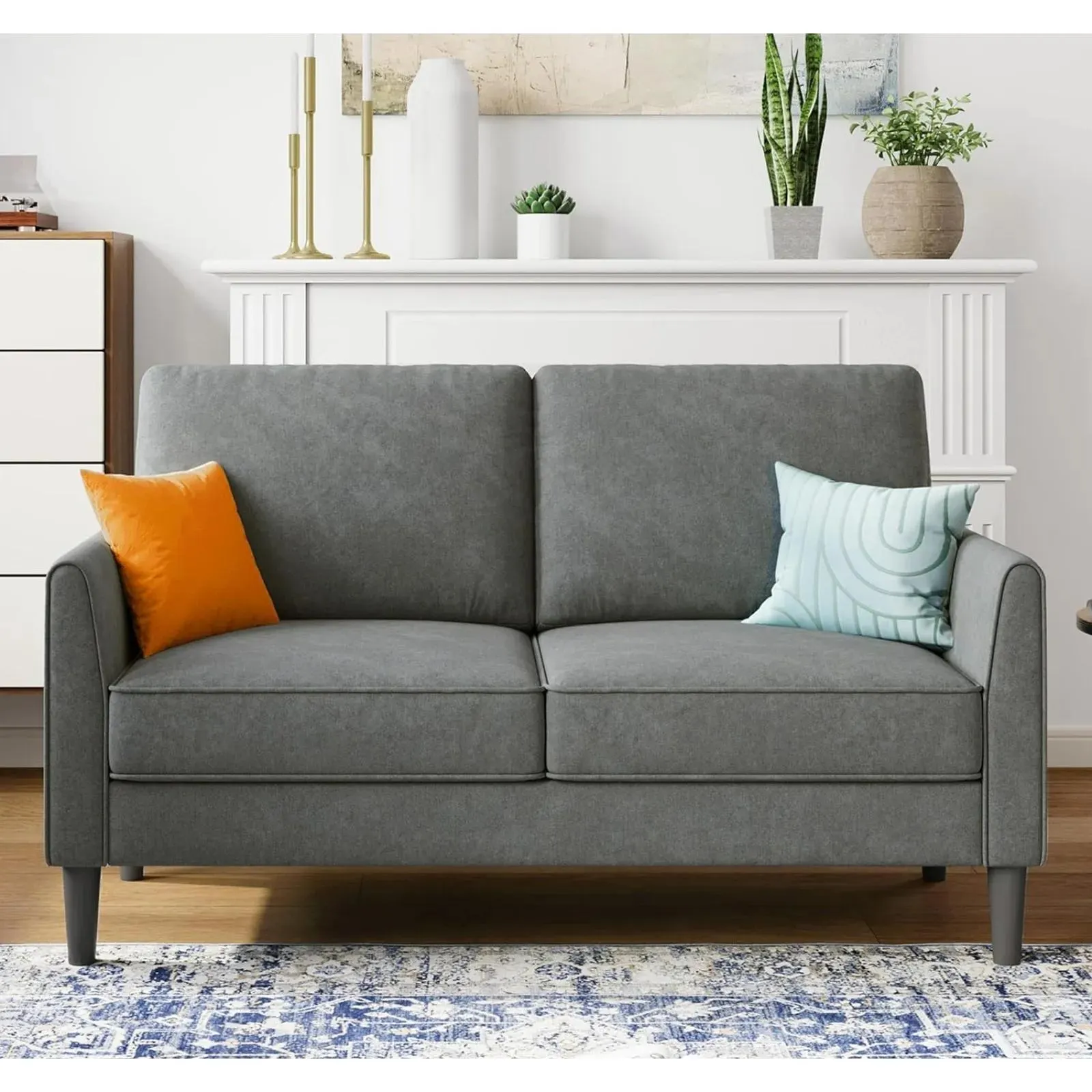 US 58" W Loveseat Sofa, Small Couch Modern Comfy Couch for Bedroom and Living Room, Small Loveseat for Small Spaces, Easy