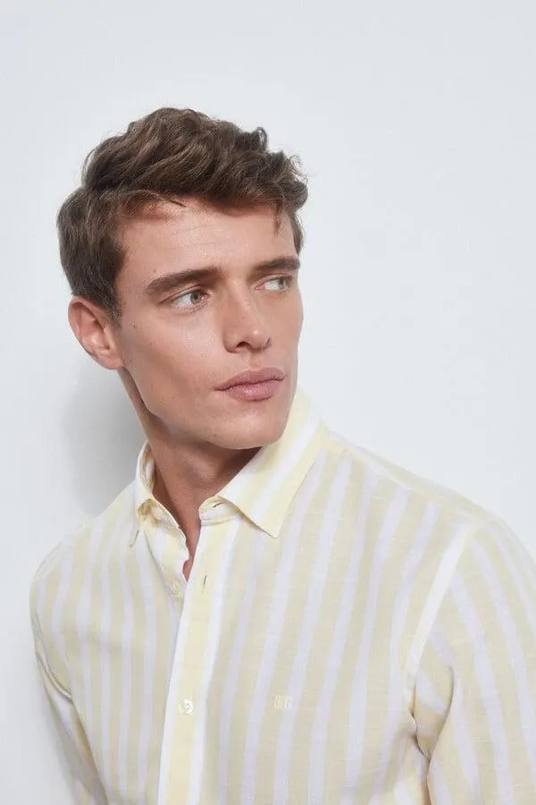 Camisa rayas algodón flamé