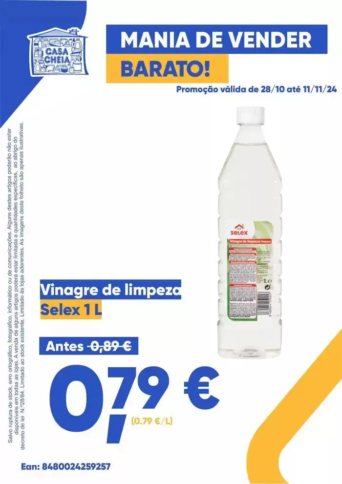 Folheto Vinagre de limpeza de 30 de outubro até 11 de novembro 2024 - Pagina 1