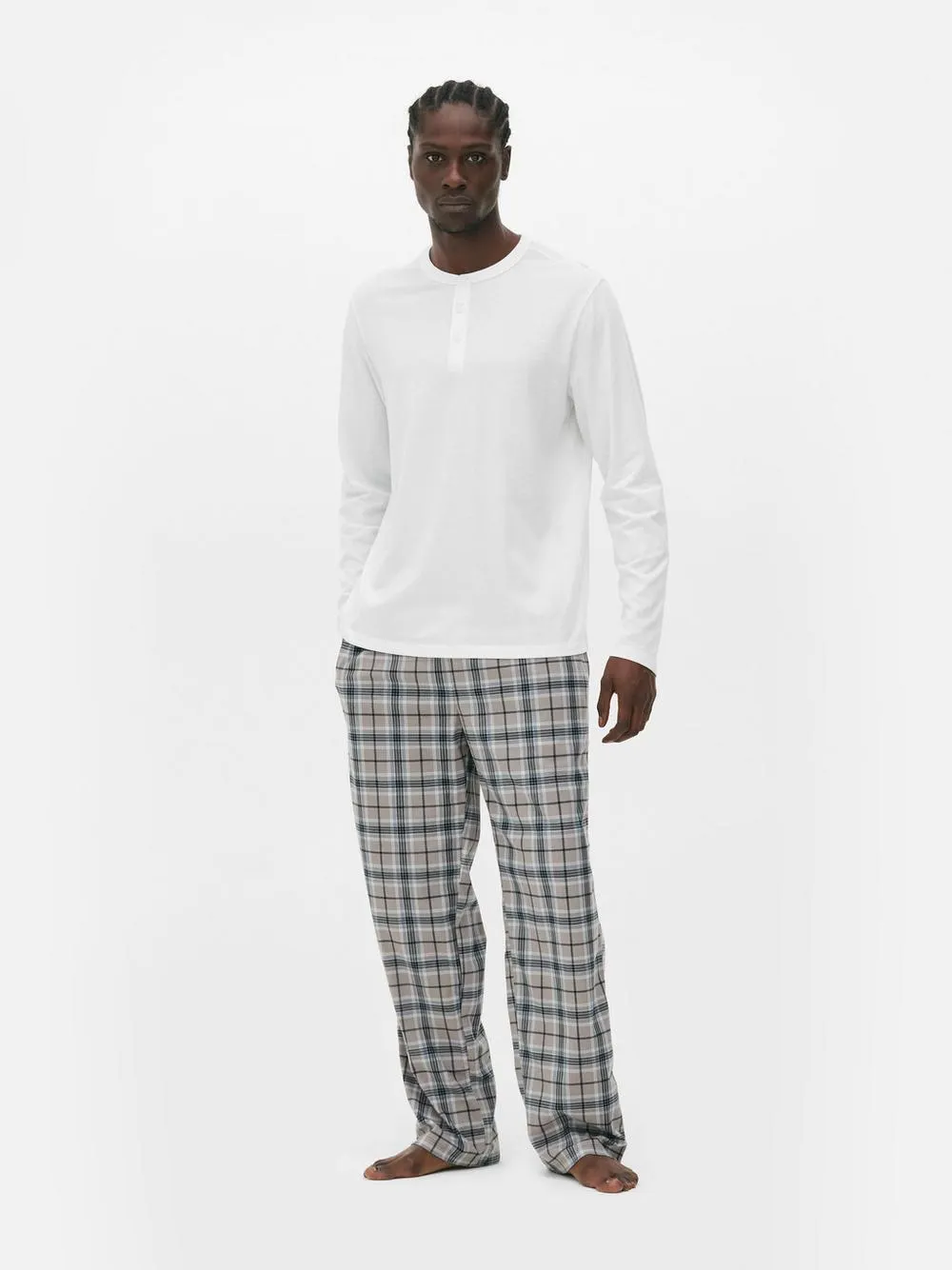 Pijama malha comprido xadrez