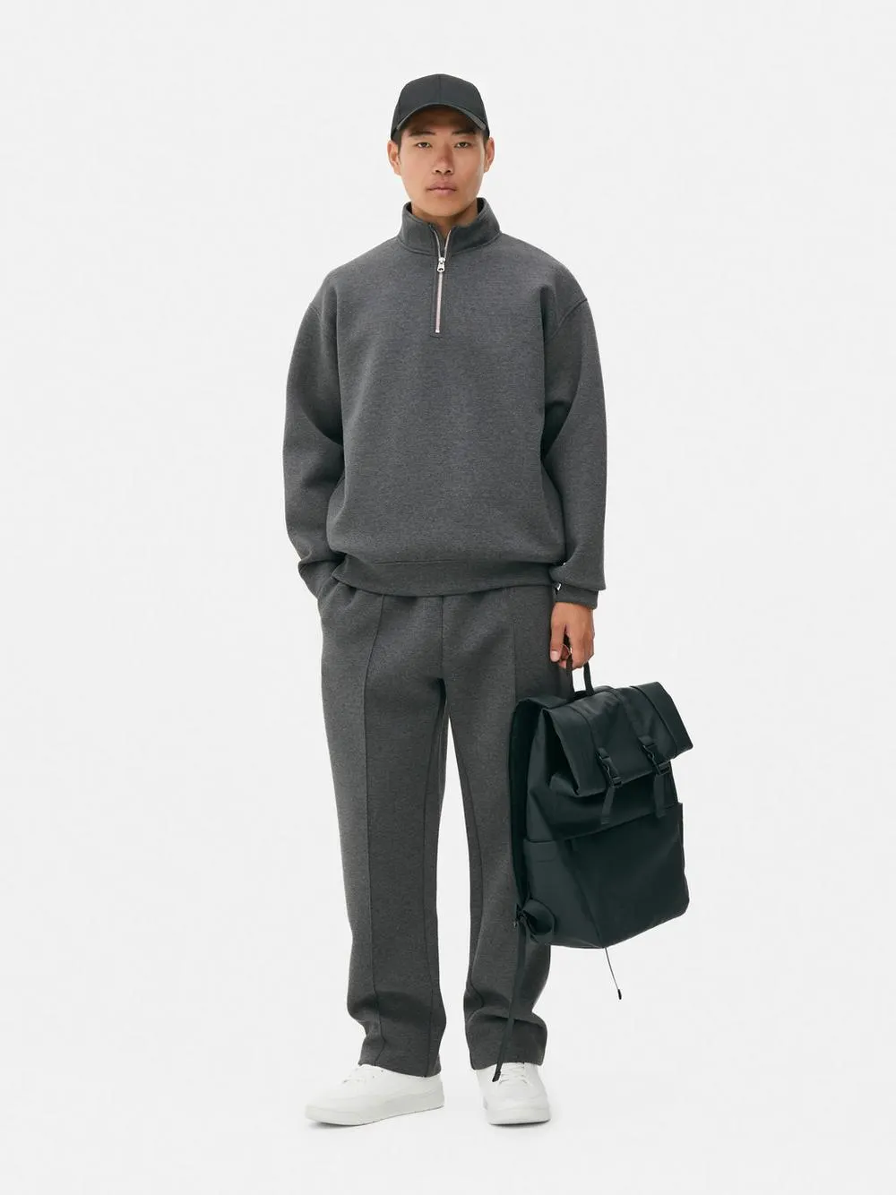 Funnel Neck Quarter Zip Sweatshirt