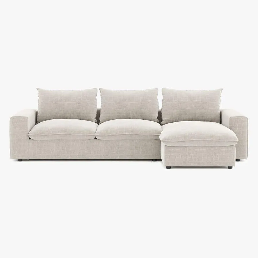 Sofá com chaise longue creme REDFORD