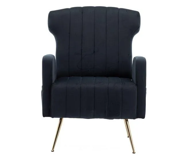 Poltrona decorativa - Individual - Encosto alto - Preto