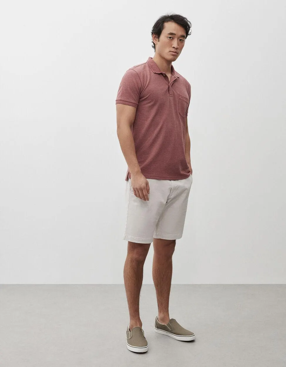 Polo Piquet Slub, Homem, Castanho