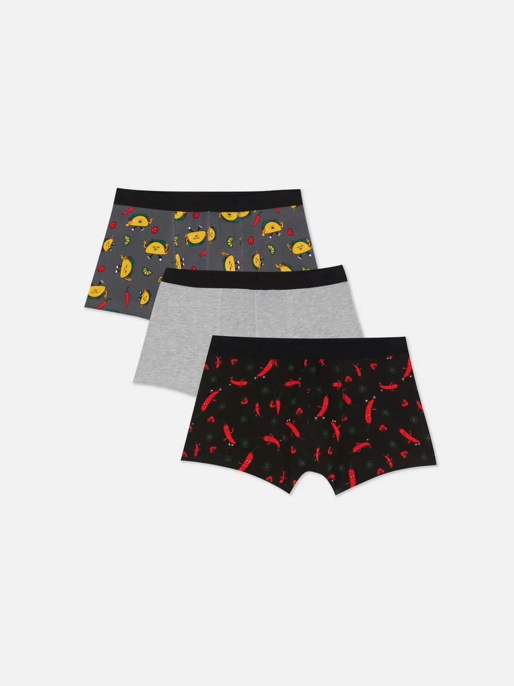 Pack 3 boxers hipster padrão alimentos