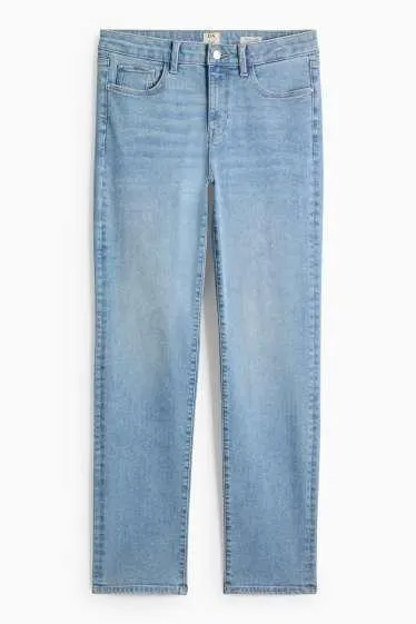 Straight jeans - mid-rise waist - shaping jeans - LYCRA®