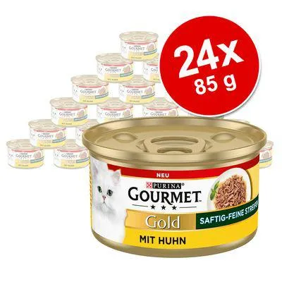 Gourmet Gold Delícias suculentas em tiras finas 24 x 85 g - Pack económico