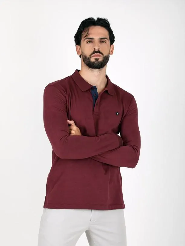 Polo de manga comprida 100% algodão