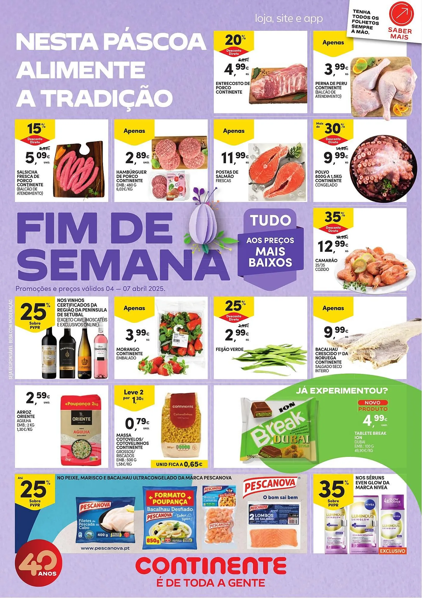 Folheto Folheto Continente de 4 de abril até 7 de abril 2025 - Pagina 1