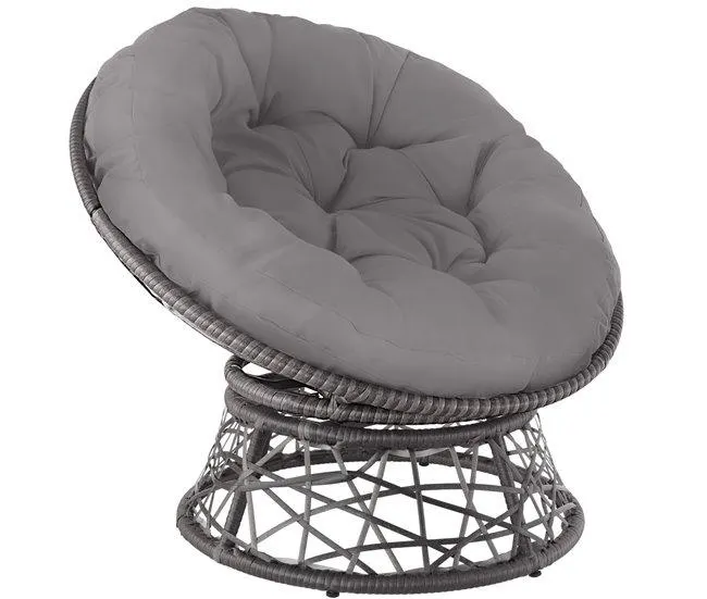 Assento giratório de rattan Gargano, poli-rattan, aço