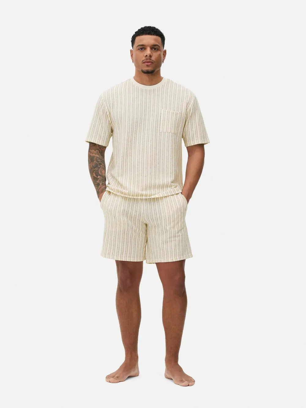 Top pijama texturado riscas