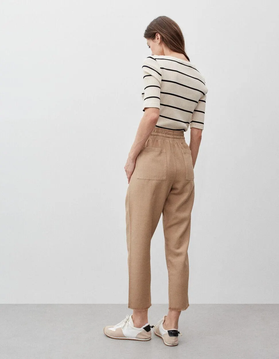 Calças Cordão, Mulher, Bege