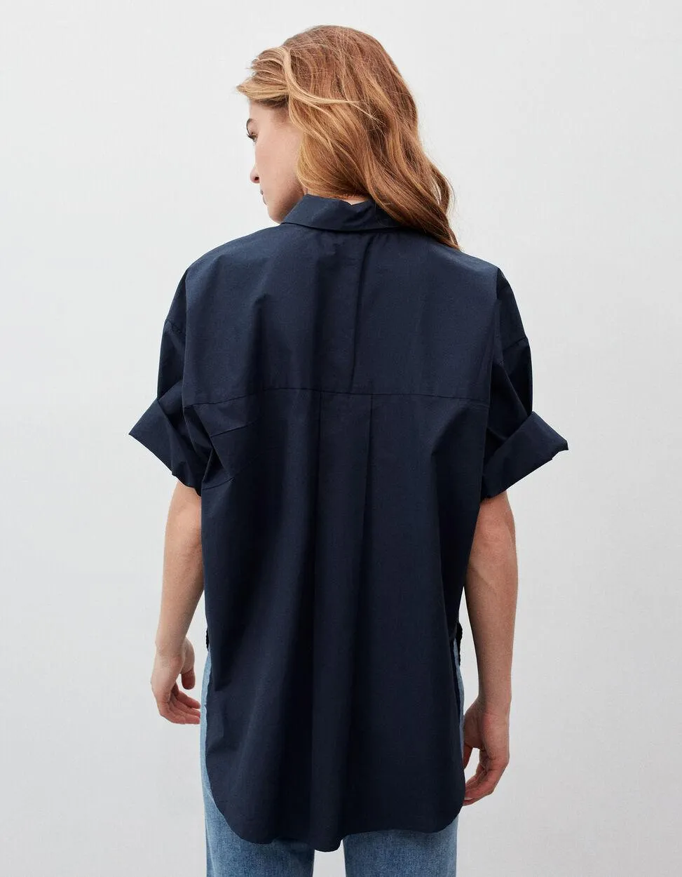 Blusa Mangas 3/4, Mulher, Azul Escuro