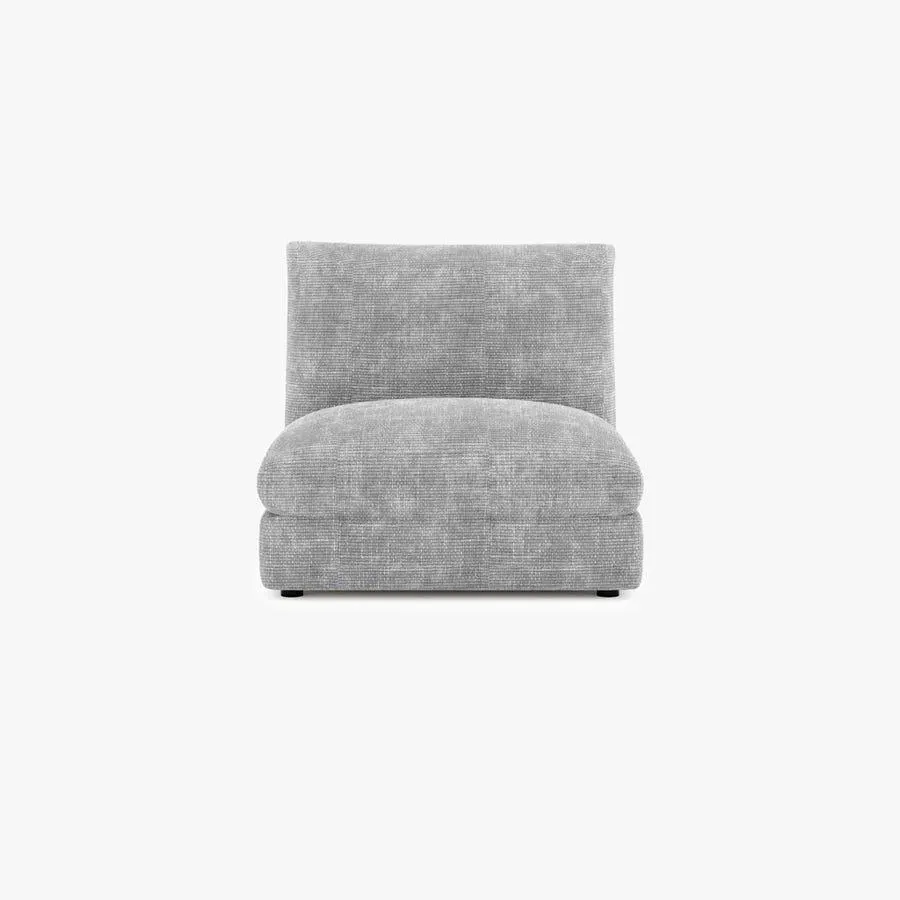 Módulo de sofá sem braço cinza DICAPRIO