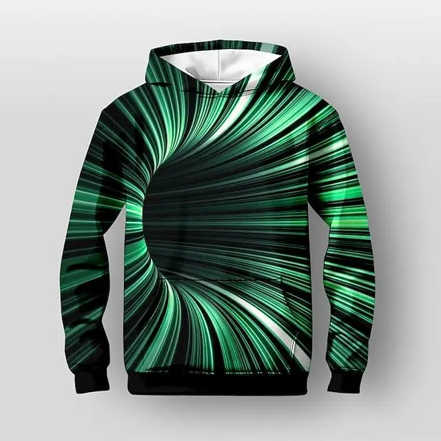 Jongens 3D Grafisch Trui met capuchon Pullover Lange mouw 3D-afdrukken Herfst Winter Modieus Streetwear Stoer Polyester Kinderen 3-12 jaar Capuchon Buiten Casual Dagelijks Normale pasvorm