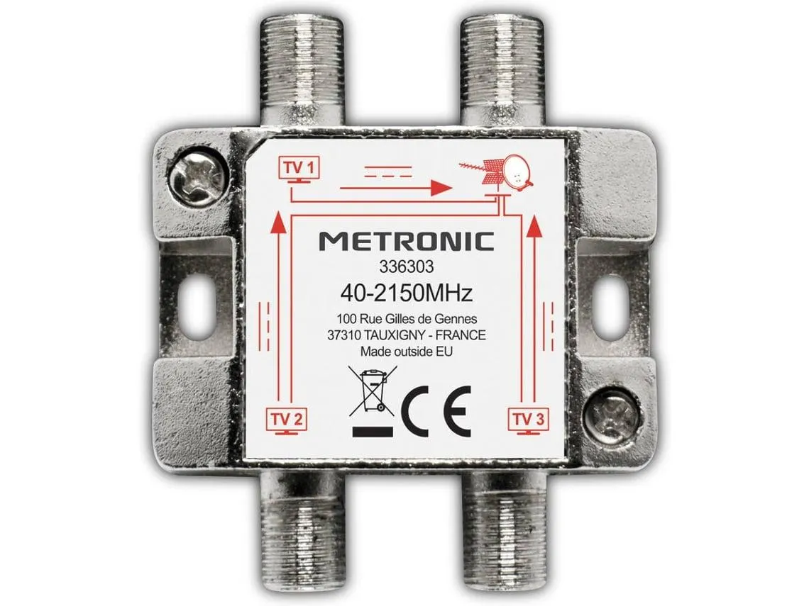 Repartidor METRONIC Tomada F com 1 Entrada e 3 Saídas
